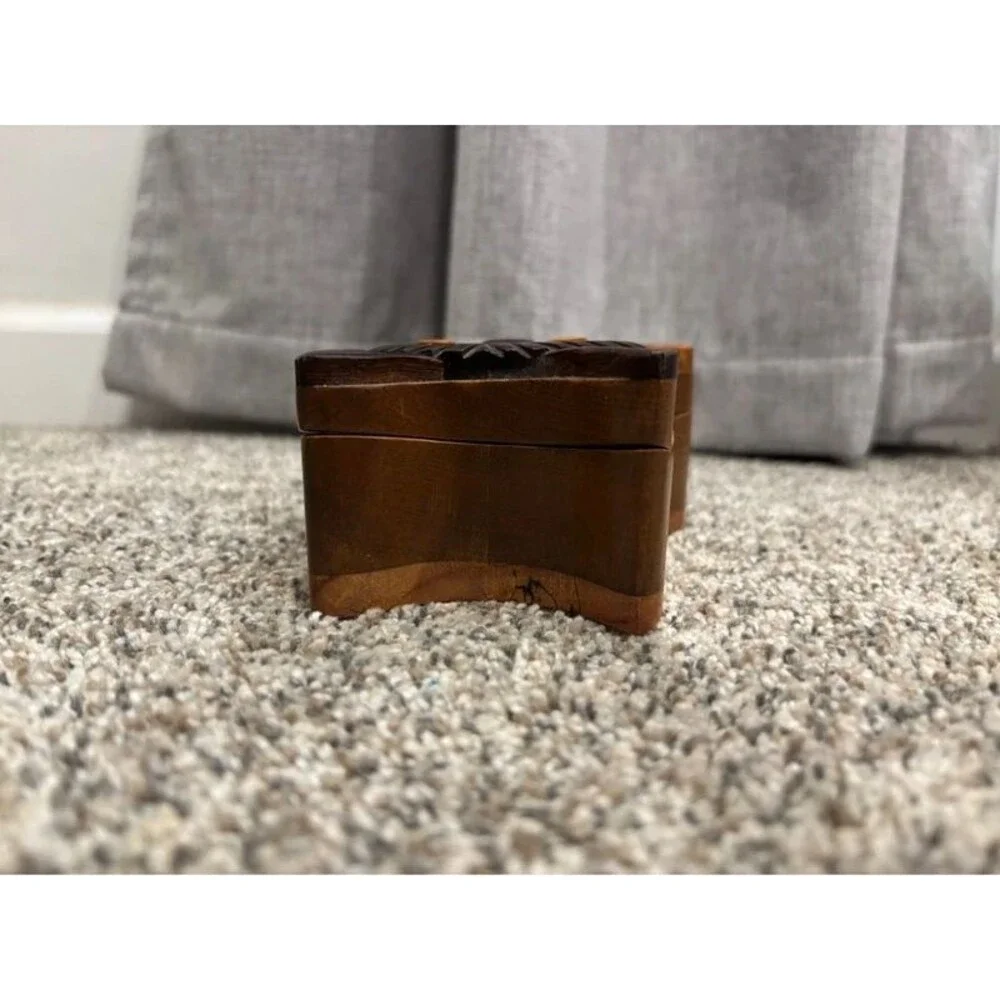 Cute Handmade Wood Cat Puzzle Trinket Storage Box